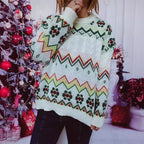 Damen festlicher Strickpullover mit nordischem Muster R&B