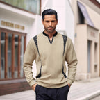 Herren Strickpullover mit modischen Karoelementen R&B