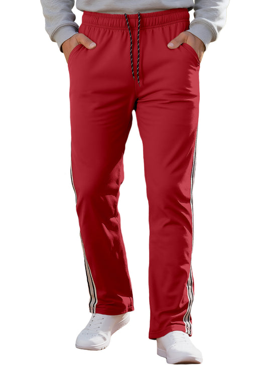Herren nan Retro-Trackhose mit schmal zulaufendem Bein elastischem Bund Tunnelzug und seitlichen Streifen R&B