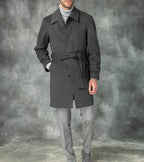 Herren eleganter Trenchcoat mit Taillengürtel und modernen Akzenten R&B