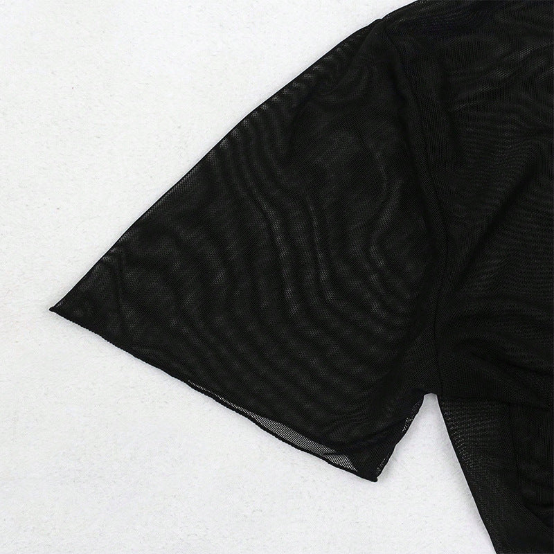 Damen Kurzes Transparentes Oberteil R&B