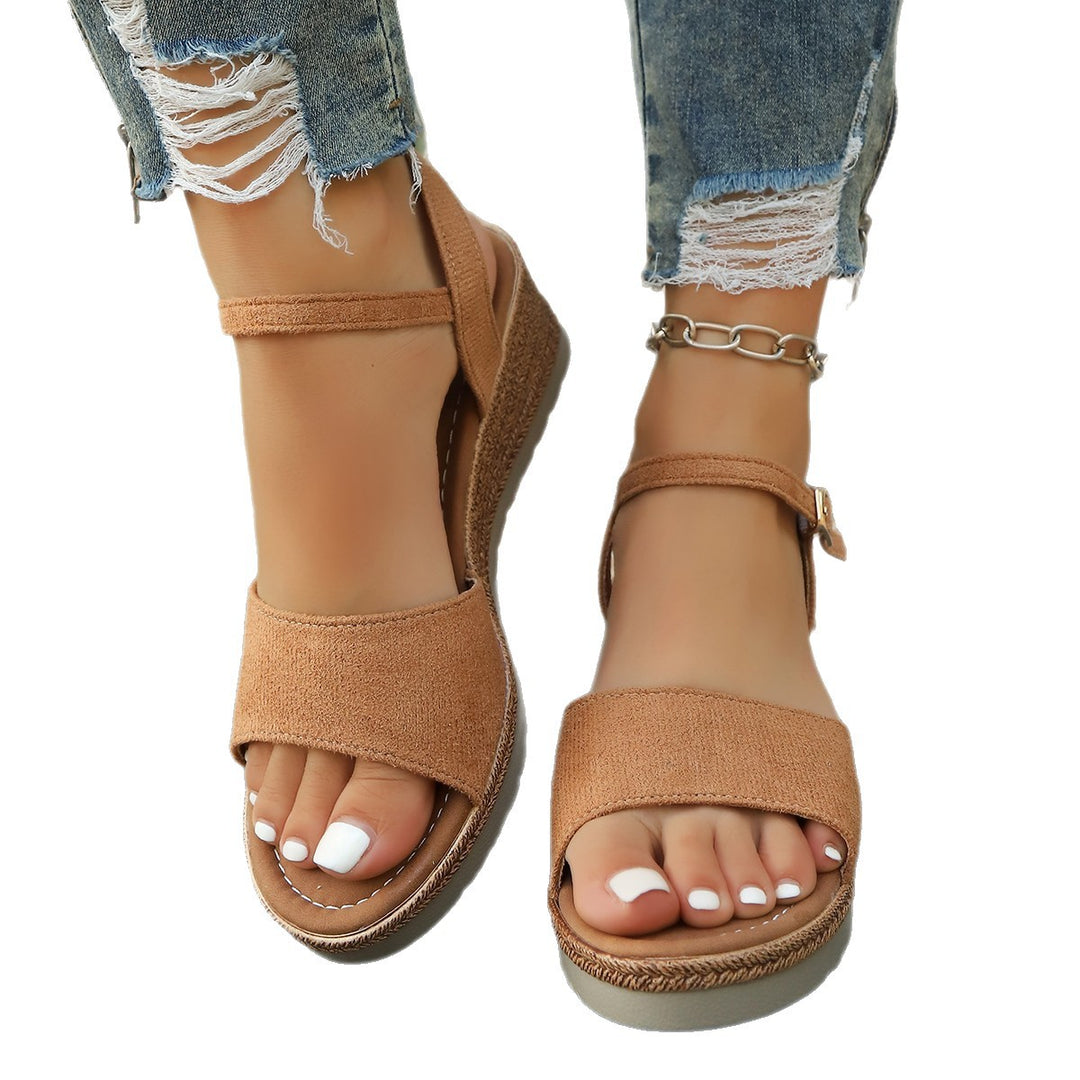 Damen Wedge-Sandalen mit verstellbaren Riemen und bequemer Sohle R&B
