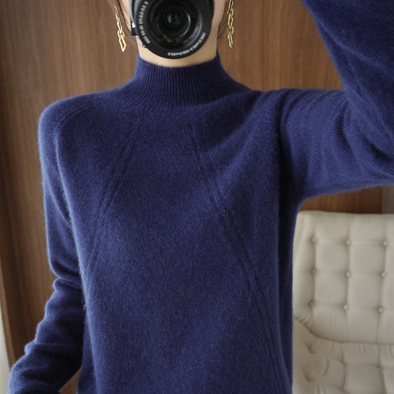 Damen kuscheliger Rollkragenpullover aus feinem Material mit lässigem Schnitt R&B
