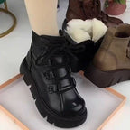 Damen Trendige Schnürstiefeletten mit robuster Sohle und warmem Innenfutter R&B