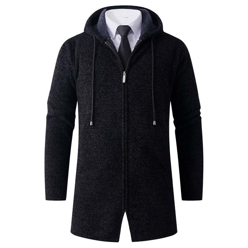 Herren lässiger Hoodie-Jacke mit außenliegendem Reißverschluss und praktischer Kapuze R&B