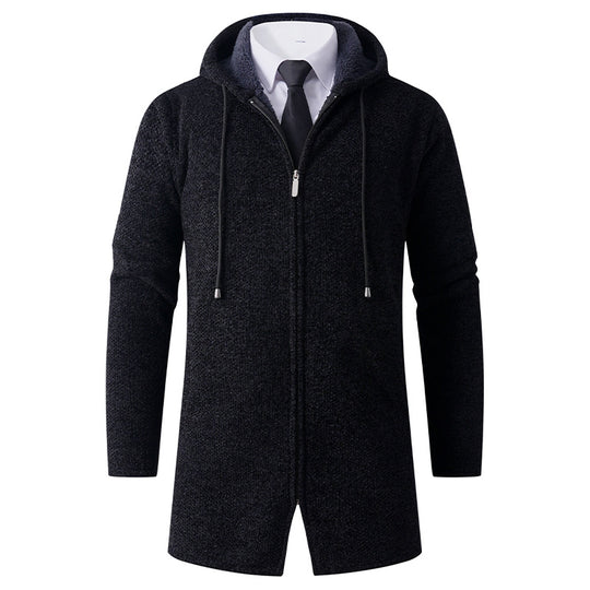 Herren lässiger Hoodie-Jacke mit außenliegendem Reißverschluss und praktischer Kapuze R&B