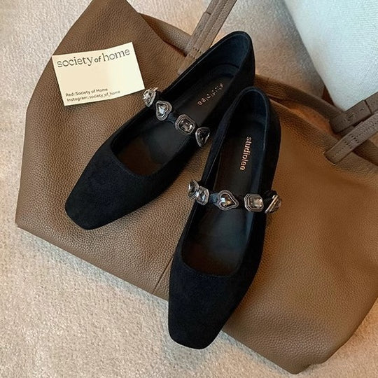 Damen Elegante Ballerina-Shoes mit einzigartigem Leoprint und kreativem Schnallendetail R&B