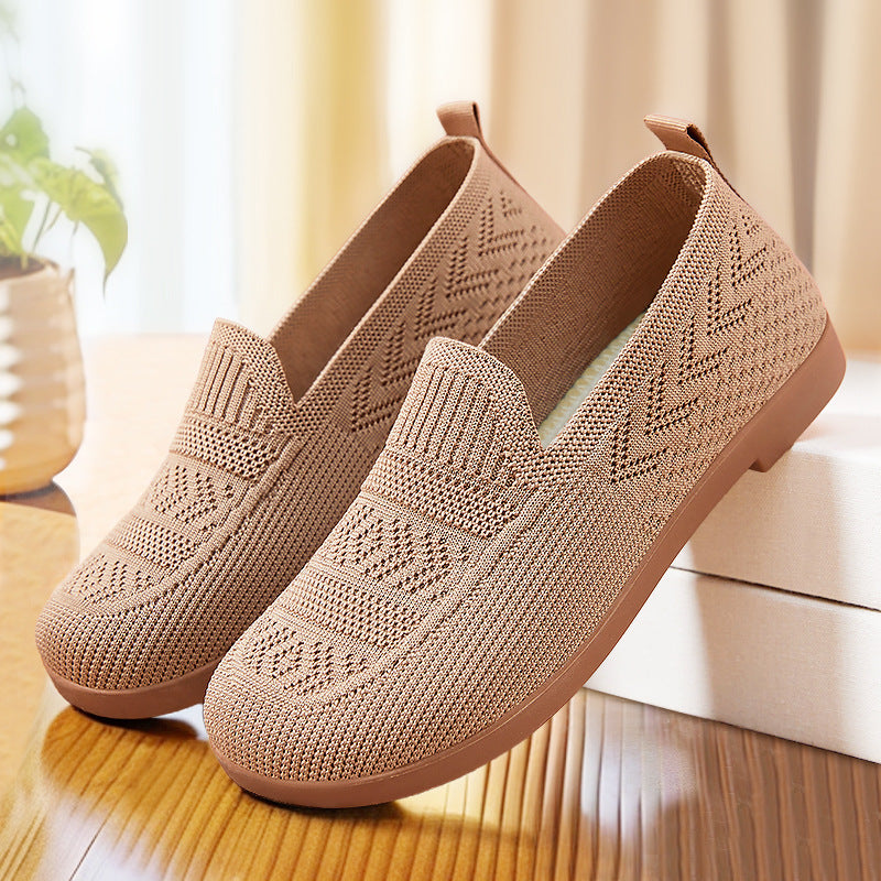 Damen Atmungsaktive Freizeit-Slipper aus flexiblem Strickmaterial R&B