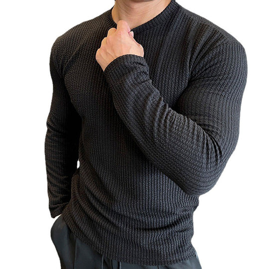 Herren Langarmshirt mit strukturiertem Gewebe R&B