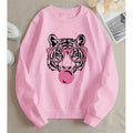 Damen Sweatshirt mit kreativem Tiger-Grafikdesign