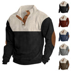 Sweatshirt Herren sportlich mit Stehkragen und Knopfdetails