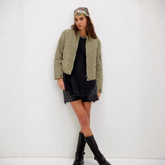 Damen gesteppte Bomberjacke R&B