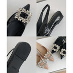 Damen Slingback Ballerinas mit funkelndem Strassdetail