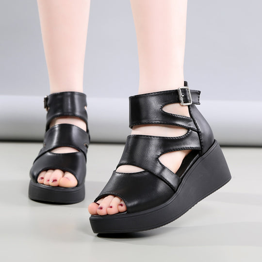 Damen Wedge-Sandalen mit modischen Cut-Outs und verstellbarem Riemen R&B