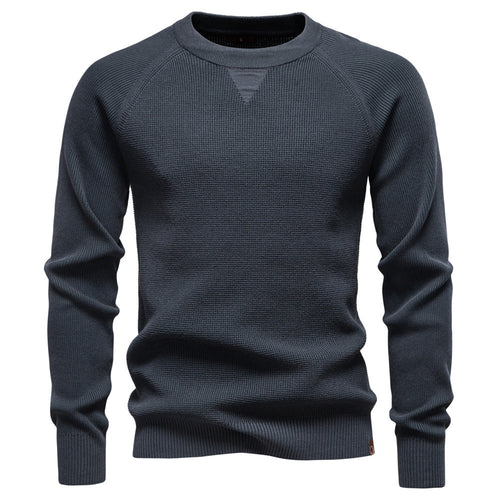 Herren nan mitteldicker Struktur-Strickpullover mit Raglanärmeln und Rippenbündchen R&B
