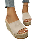 Damen Wedge-Sandaletten mit weichem Obermaterial und bequemer Sohle R&B