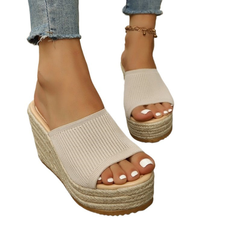 Damen Wedge-Sandaletten mit weichem Obermaterial und bequemer Sohle R&B