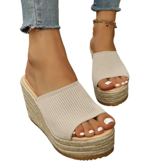 Damen Wedge-Sandaletten mit weichem Obermaterial und bequemer Sohle R&B