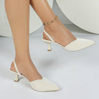 Damen Slingback-Pumps mit elegantem Stiletto-Absatz und spitzem Design R&B