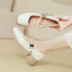 Damen elegante Mary Janes mit modernem Blockabsatz