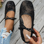 Damen elegante Spitzenschuhe mit floralem Gestaltung R&B