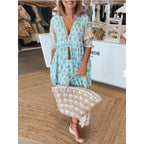 Damen Boho-Stil Kleid mit geflochtener Schnürung und handgefertigten Details R&B