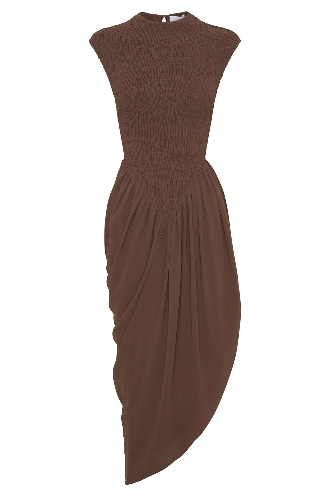 Damen Elegantes asymmetrisches Kleid mit strukturiertem Oberteil und fließendem Rock R&B