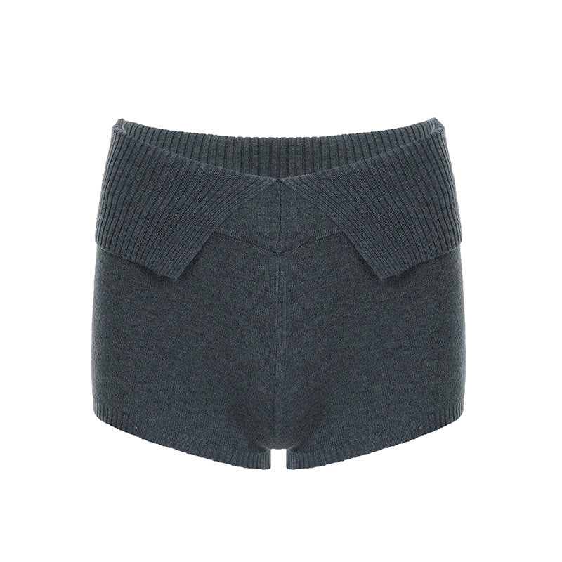 Damen Short mit hohem, komfortablem Bund und strukturiertem Strickdesign R&B