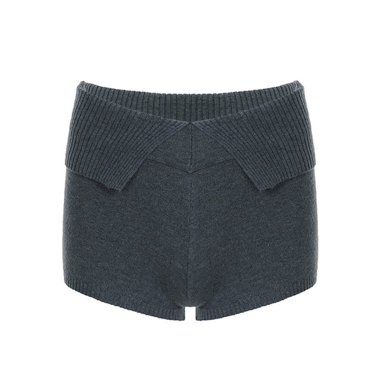 Damen Short mit hohem, komfortablem Bund und strukturiertem Strickdesign R&B