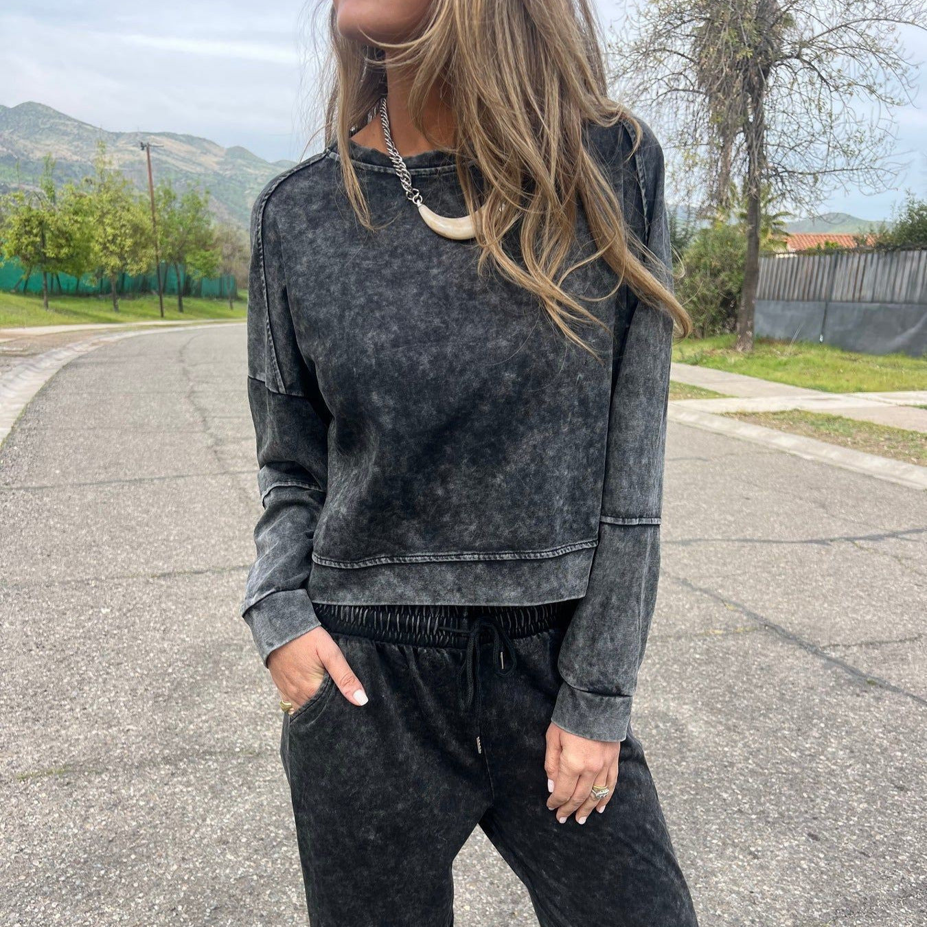 Damen Lässiger Sweatanzug im Vintage-Look