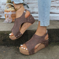 Damen Keil-Sandalen mit modischem Schliff und hochwertiger Korksohle R&B