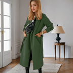 Damen modischer Longblazer mit praktischem Taschen R&B