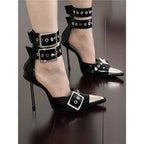 Damen elegante High Heel Sandalen mit modischen Schnallen R&B
