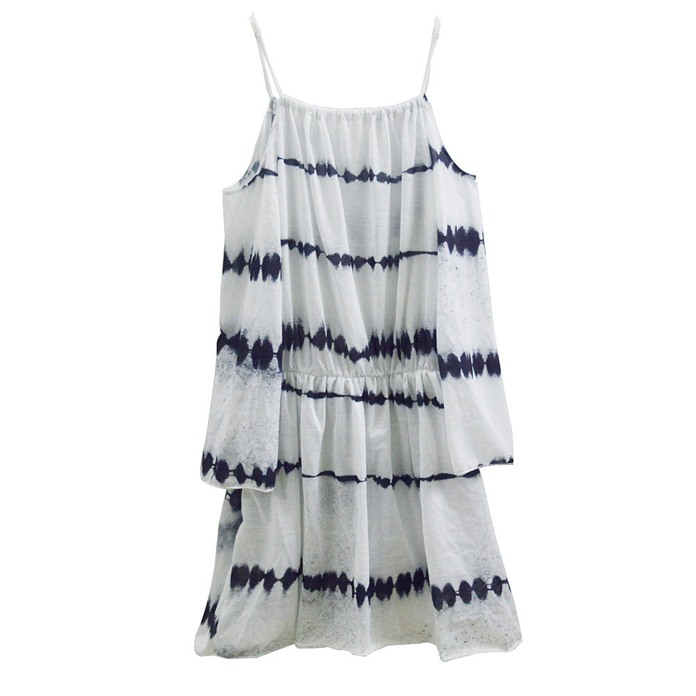 Damen luftiges Sommerkleid mit raffiniertem Cut-Out und elastischem Bund R&B