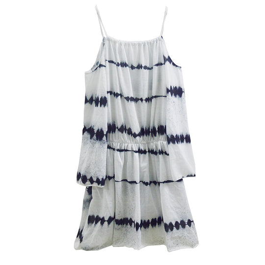 Damen luftiges Sommerkleid mit raffiniertem Cut-Out und elastischem Bund R&B