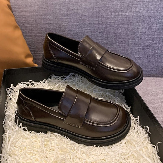 Damen Modische Loafers mit breitem Klettverschluss und robuster Sohle R&B