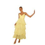 Damen Schwingendes Maxikleid mit luftigen Rüschenschichten R&B