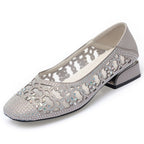 Damen Elegante Ballerinas mit funkelndem Strass und hochwertigem Lochdesign