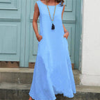 Damen Maxikleid mit praktischen Taschen und fließendem Schnitt R&B