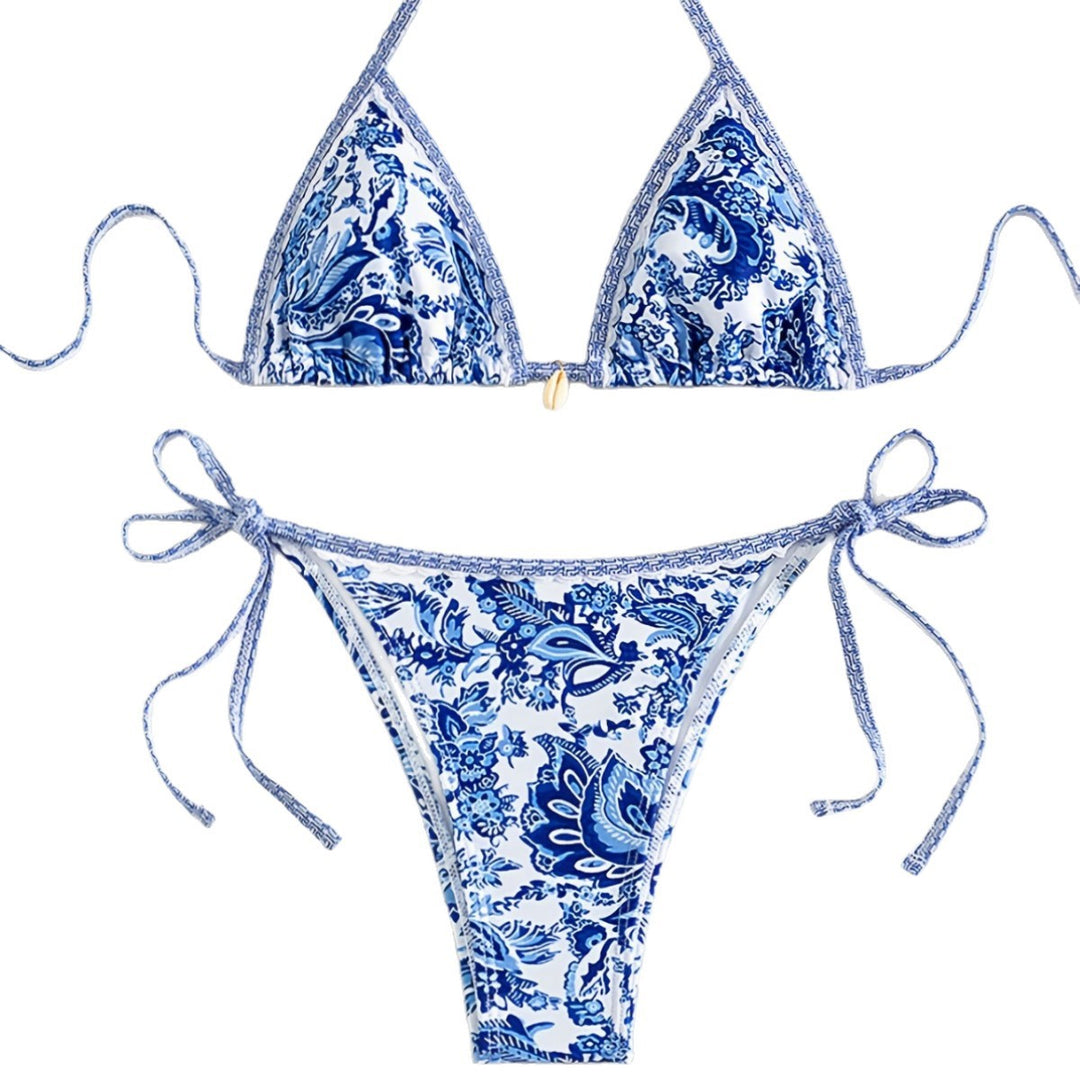 Damen Triangel-Bikini mit floralen Mustern R&B