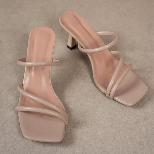 Damen elegante Sandaletten mit kunstvollem Riemendesign und modischem Blockabsatz R&B