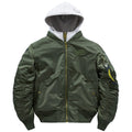 Herren Bomberjacke mit abnehmbarer Kapuze und praktischen Taschen R&B
