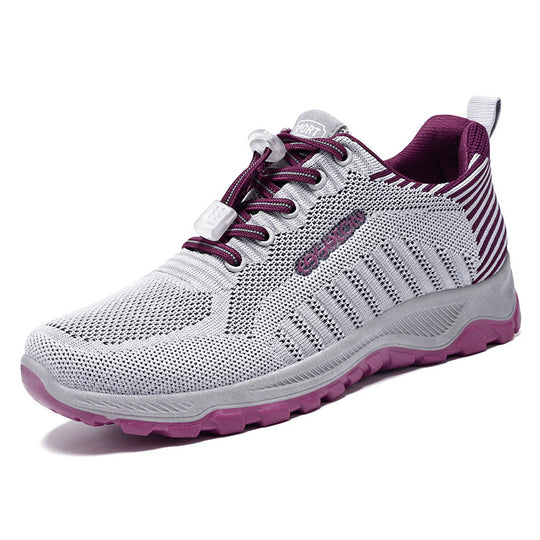 Damen Sportliche Laufschuhe mit atmungsaktivem Mesh-Obermaterial und elastischem Schnellschnürsystem R&B