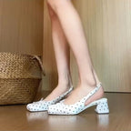 Damen Slingback Pumps mit süßem Punkten-Design R&B
