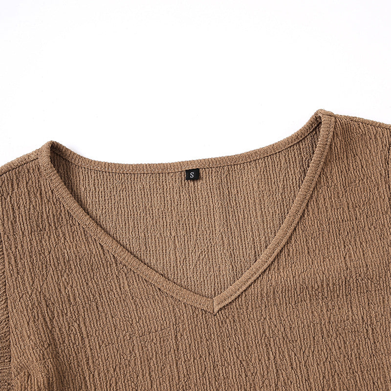 Damen Schickes V-Ausschnitt Kleid R&B