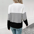 Damen Streifenpullover mit lässigem Schnitt und modernem Design R&B