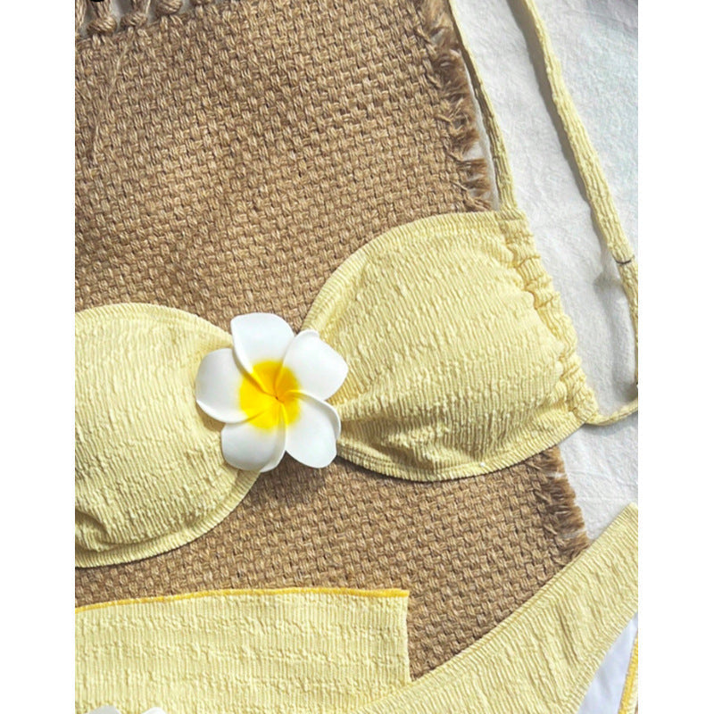 Damen Bandeau-Bikini mit feiner Struktur R&B