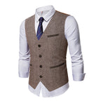 Herren elegante Anzugweste mit Kontrastdetails R&B