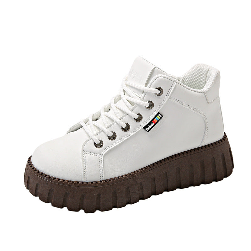 Damen High-Top Sneakers mit dicker Gummi-Laufsohle und wasserabweisendem Obermaterial R&B
