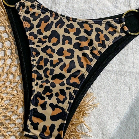 Damen Bikini-Set mit stilvollem Leopardenmuster und verstellbarem Trägersystem R&B